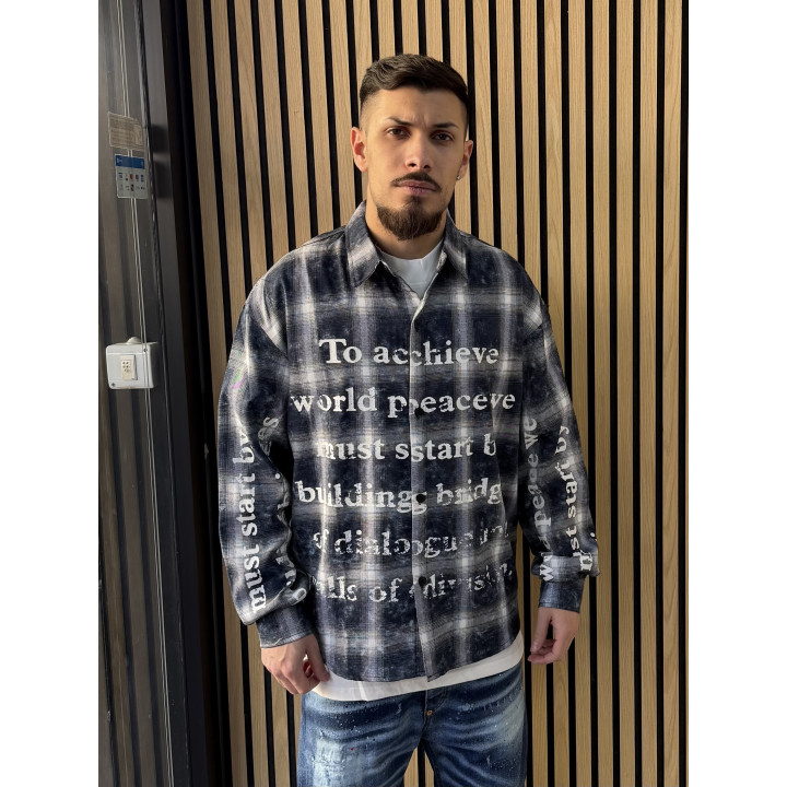 CAMICIA SCRIPTURE BLU