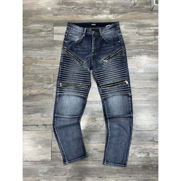 BIKER ZIP BLU